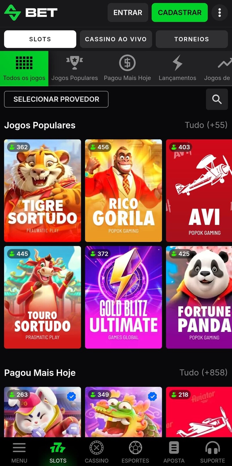 Jogos de casino SupremaBet